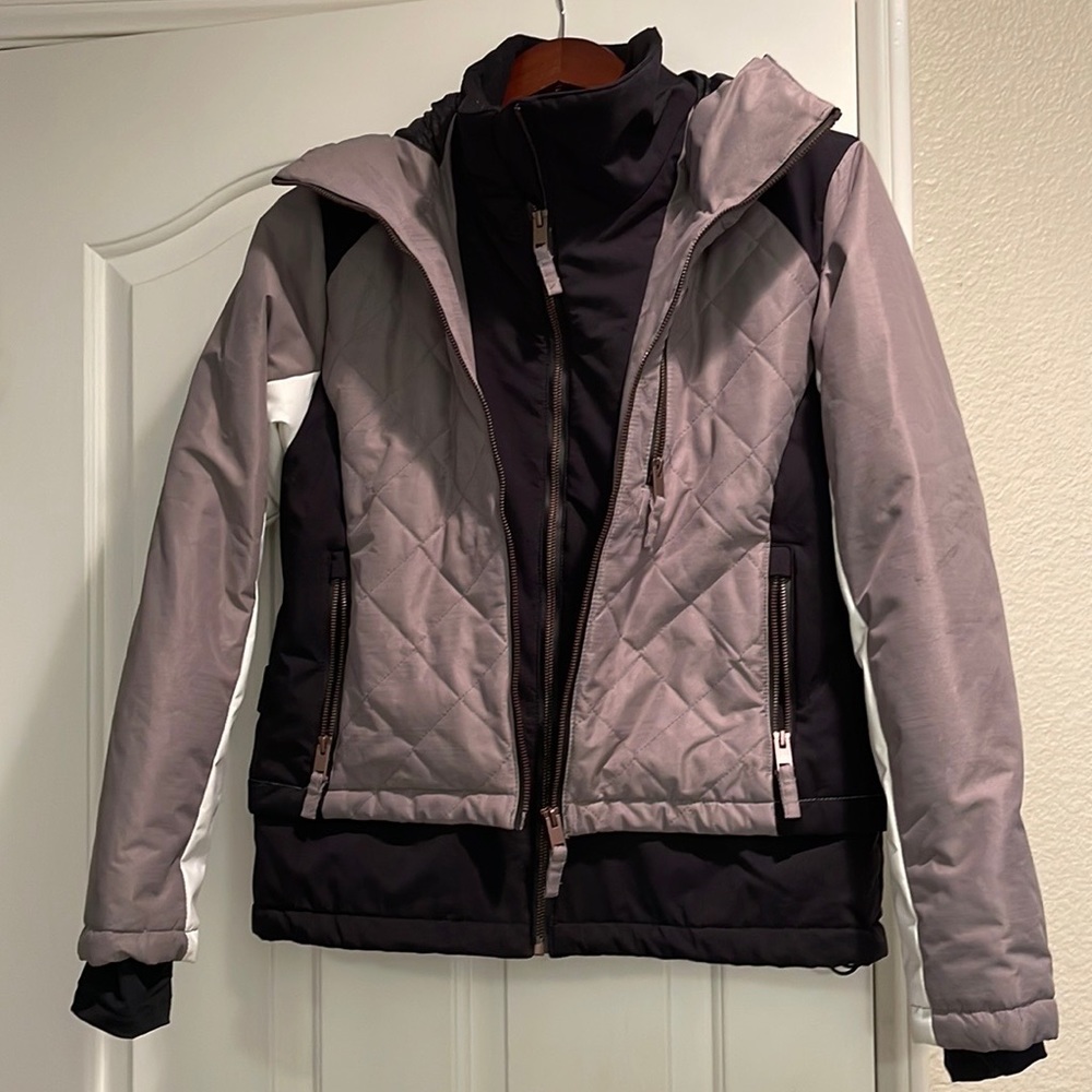Kids black gray & white winter jacket